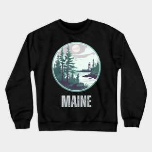 Maine State USA Crewneck Sweatshirt